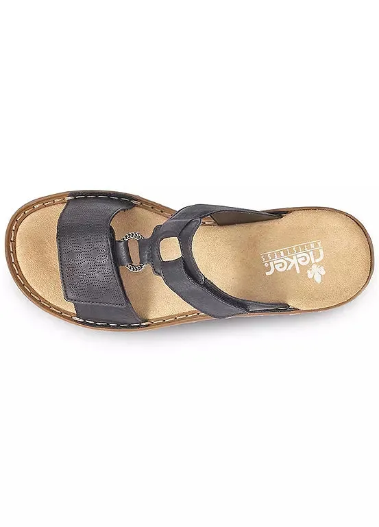 60885-00 LADIES' SANDALS BLACK FLEXIBLER ANFLECHTER