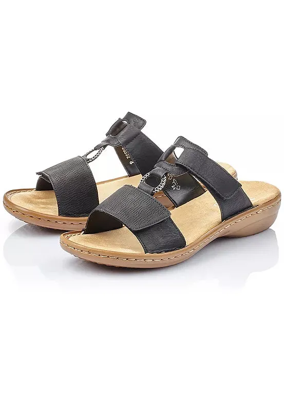 60885-00 LADIES' SANDALS BLACK FLEXIBLER ANFLECHTER