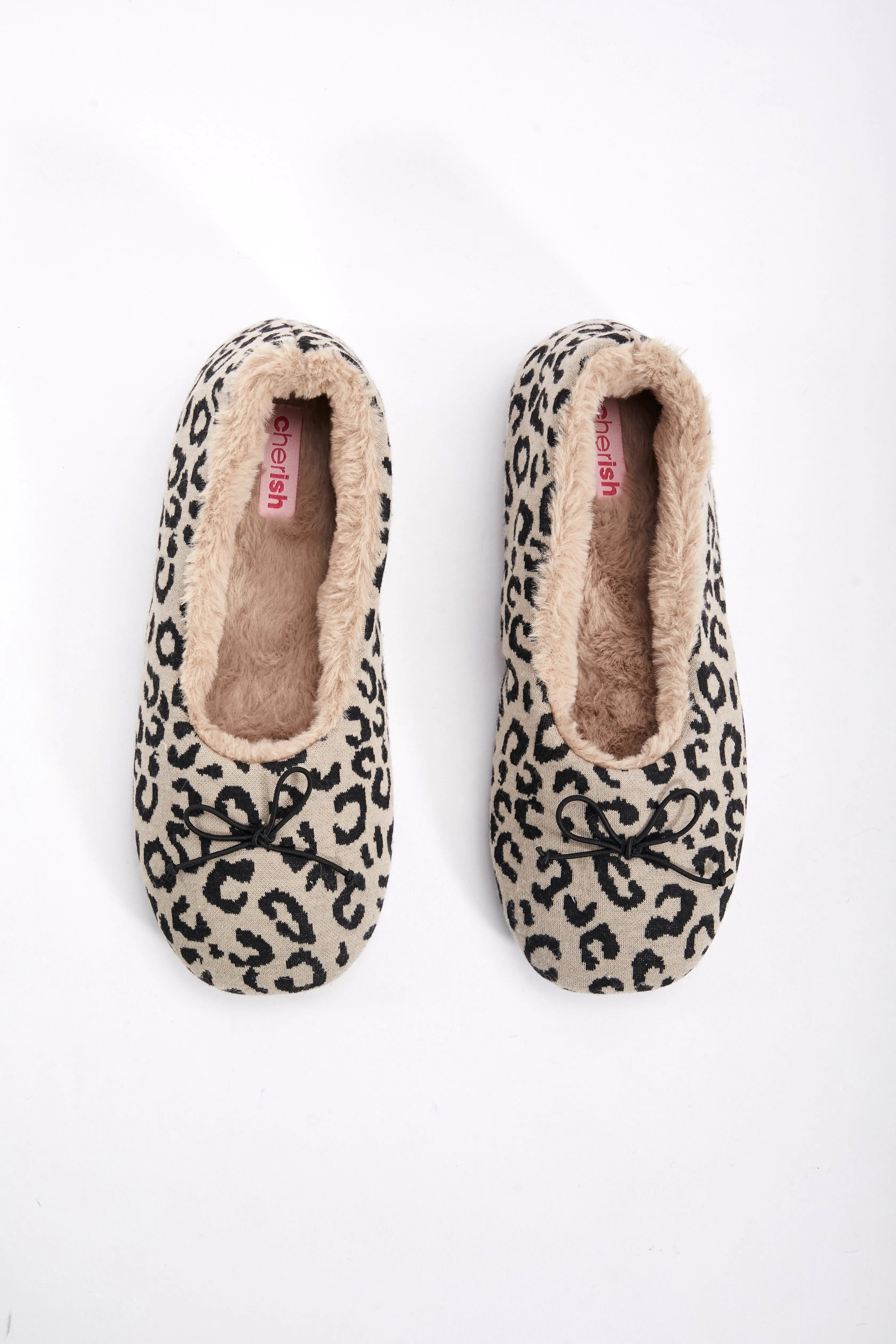 Animal Print Ballerina Style Slippers