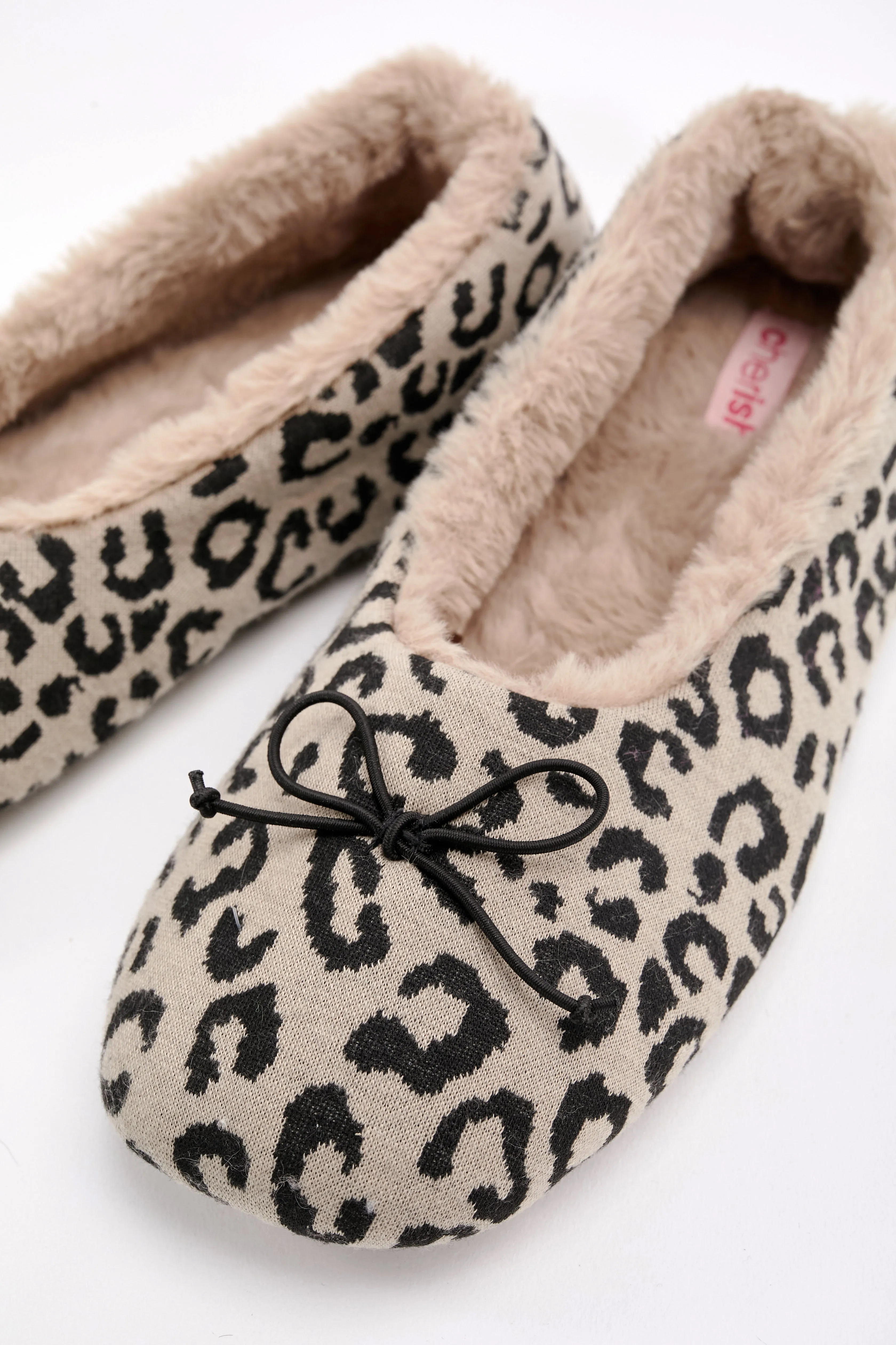 Animal Print Ballerina Style Slippers