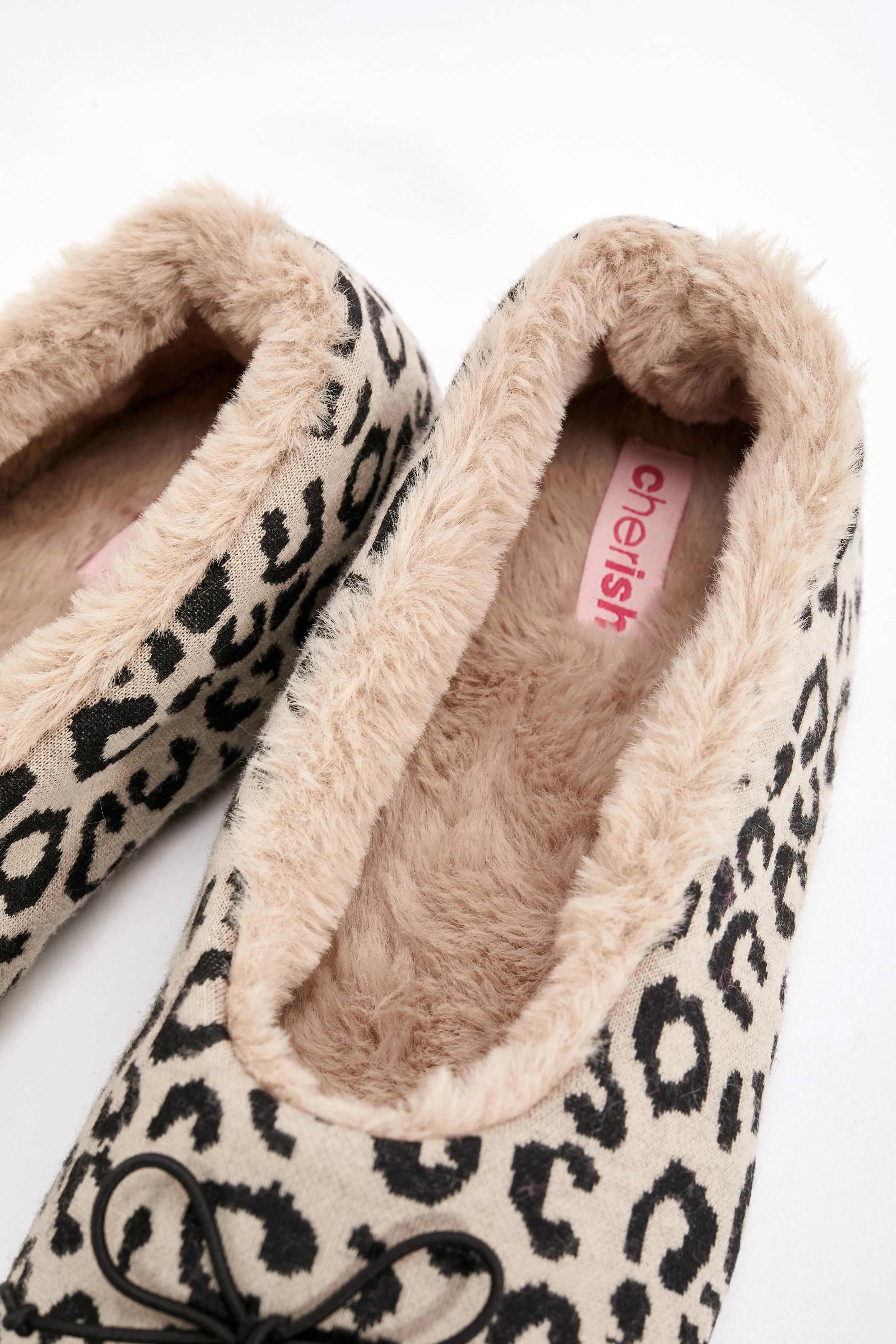 Animal Print Ballerina Style Slippers