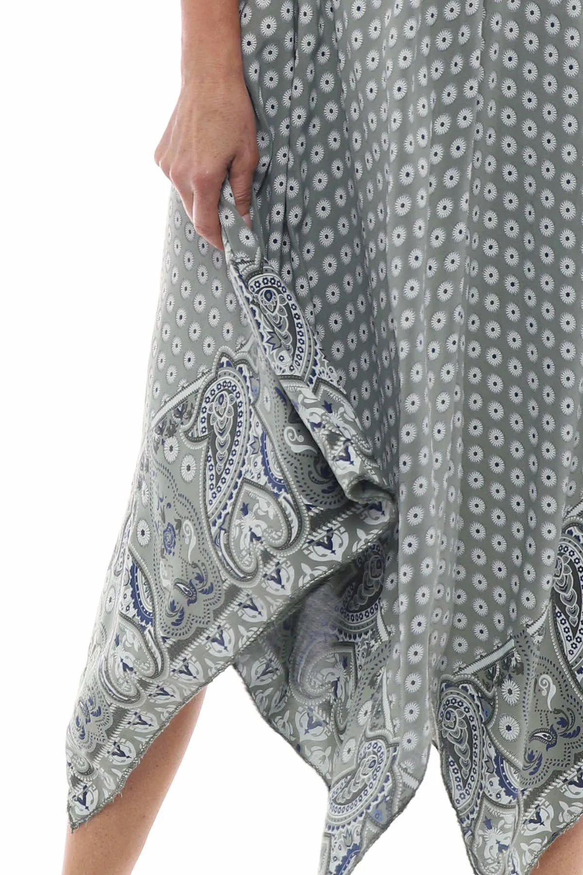 Bliss Daisy Pattern Dress Khaki