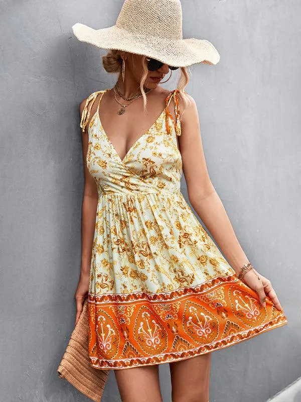 Bohemian Blossom Backless Maxi Dress for Summer Adventures
