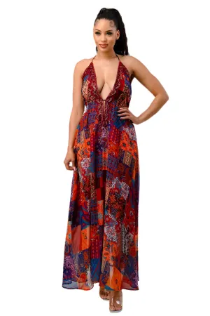 Boho Babe- Sleeveless Maxi Dress