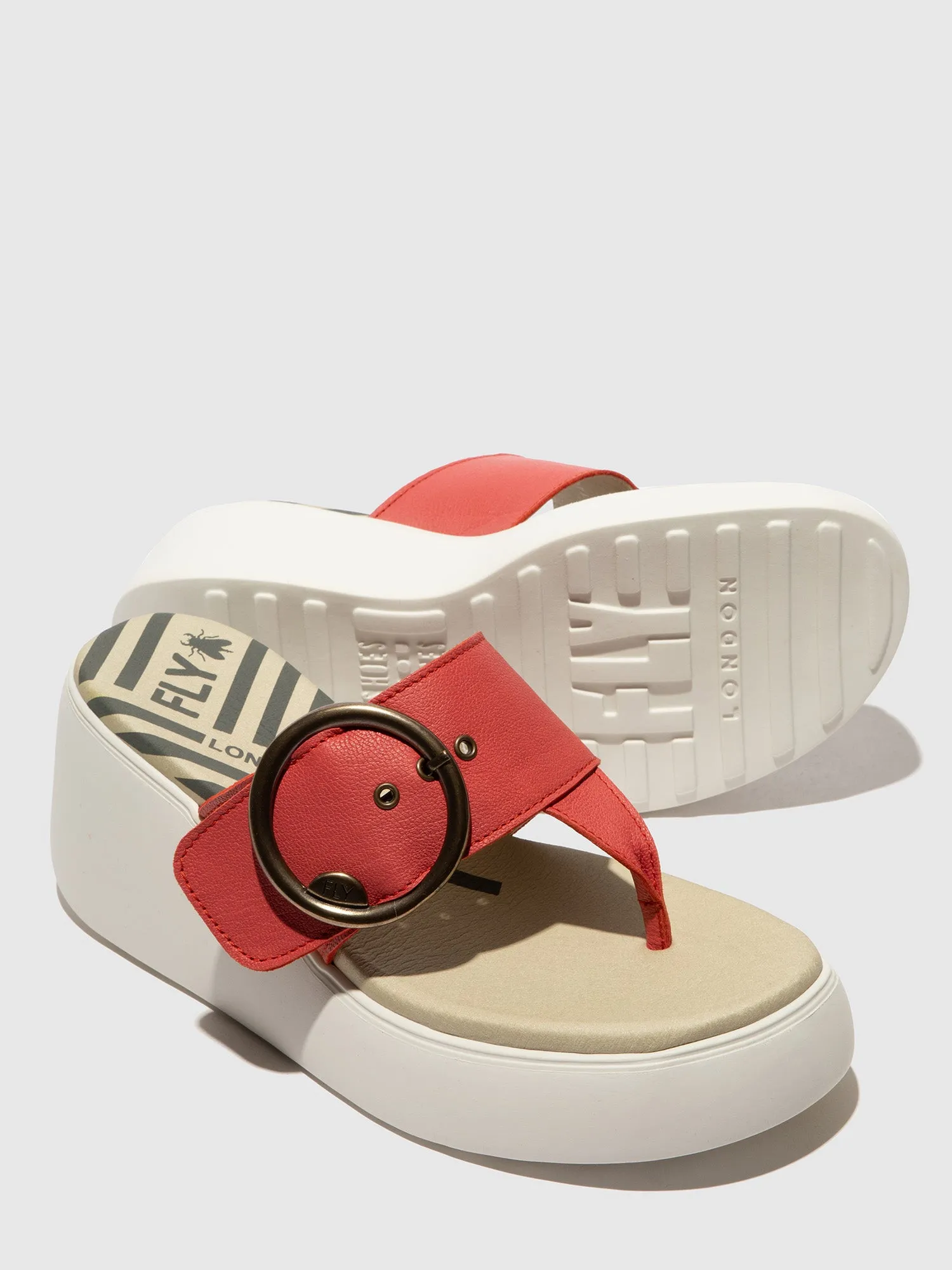 Buckle Mules DAFI938FLY RASPBERRY