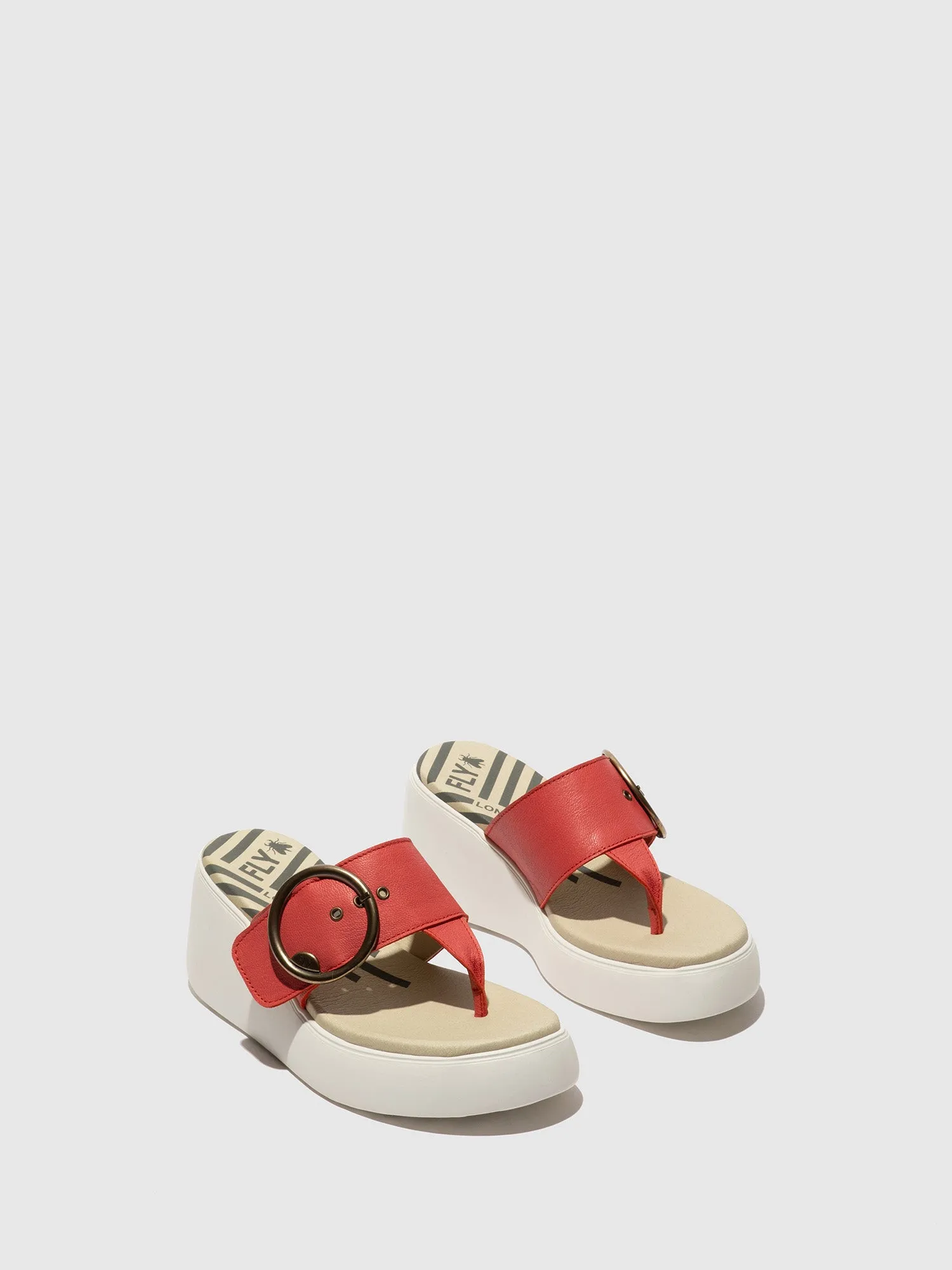 Buckle Mules DAFI938FLY RASPBERRY