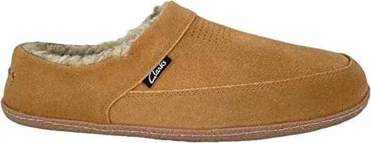 Clarks Stylish Perforated Cinnamon Plush Sherpa Lined Rounded Toe Suede Clogs