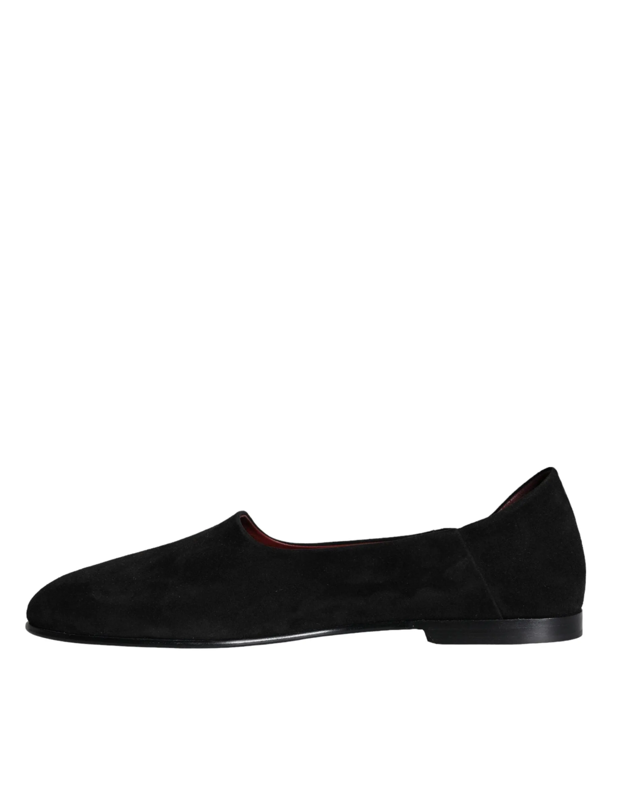 Dolce & Gabbana Black Suede Loafers Formal Slip On Sko