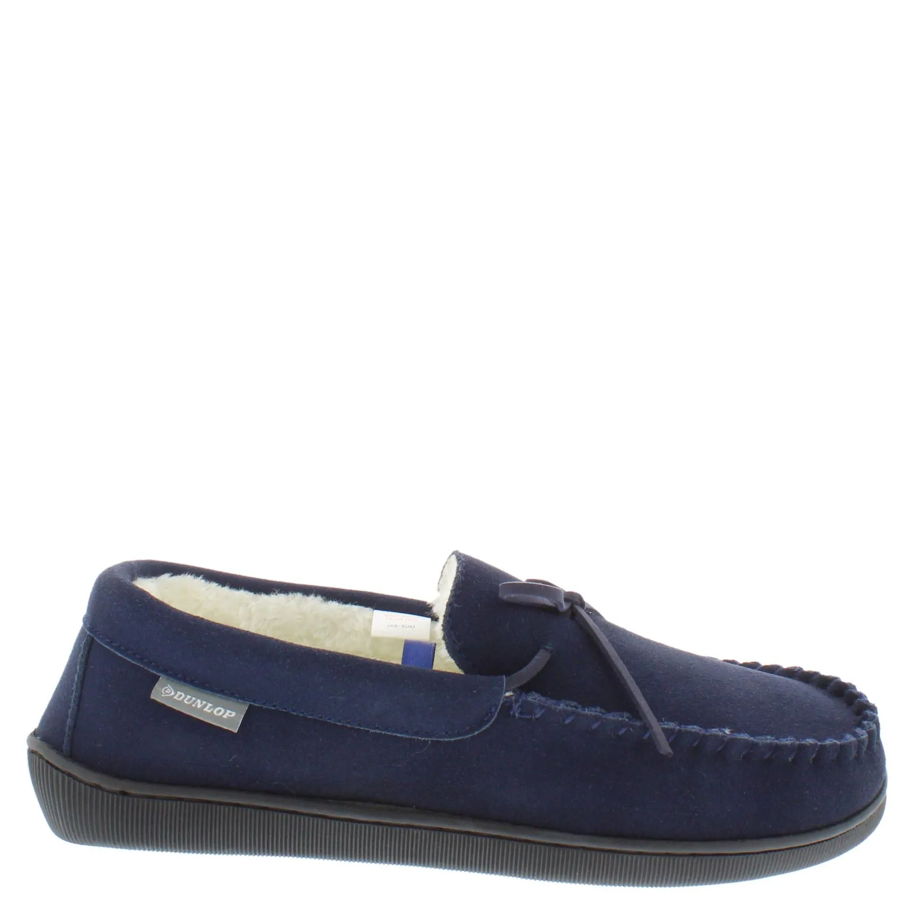 Dunlop Joshua Leather Faux Fur Lined Mocassin Slippers