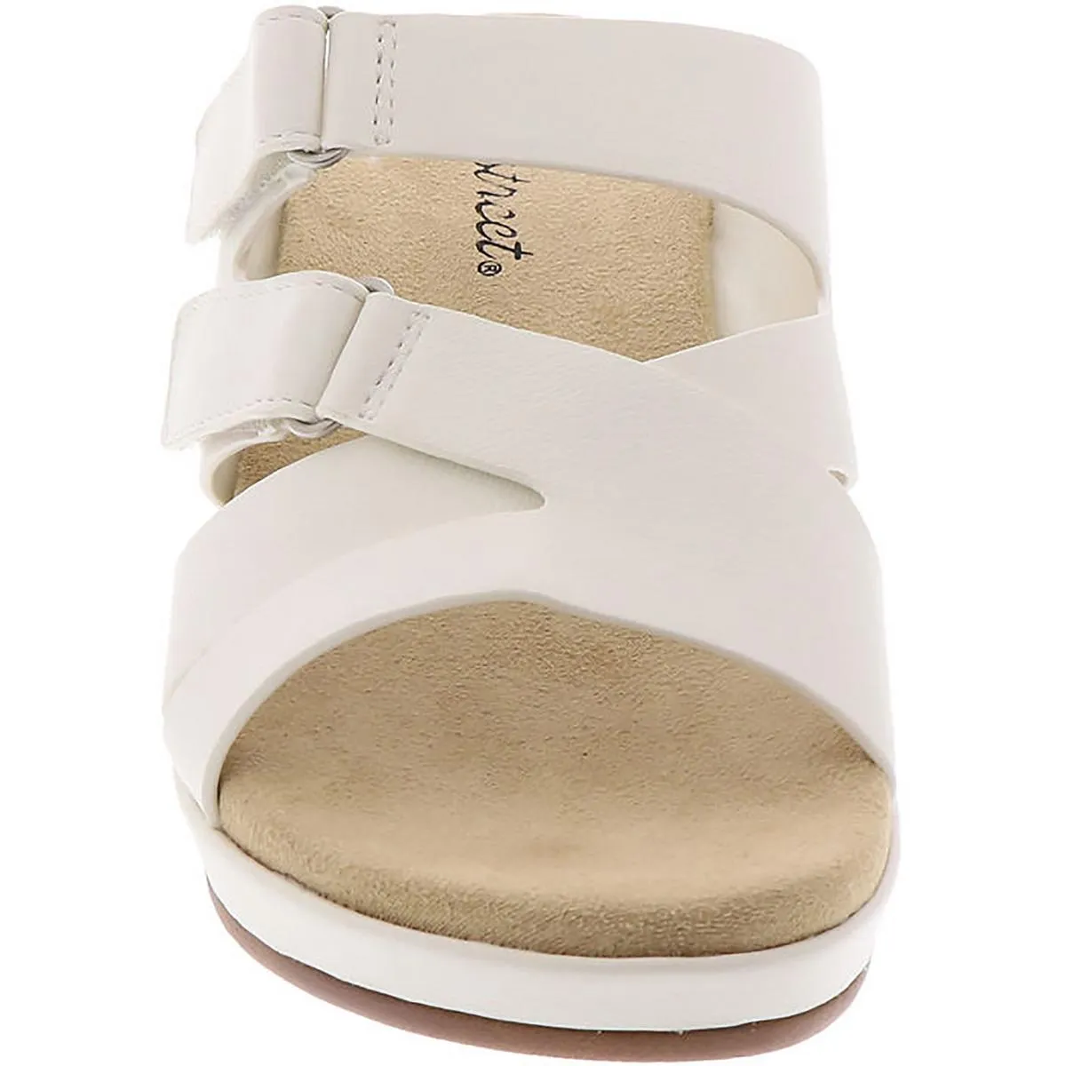 Easy Street Womens Koda Slip On Cushioned Wedge Sandals