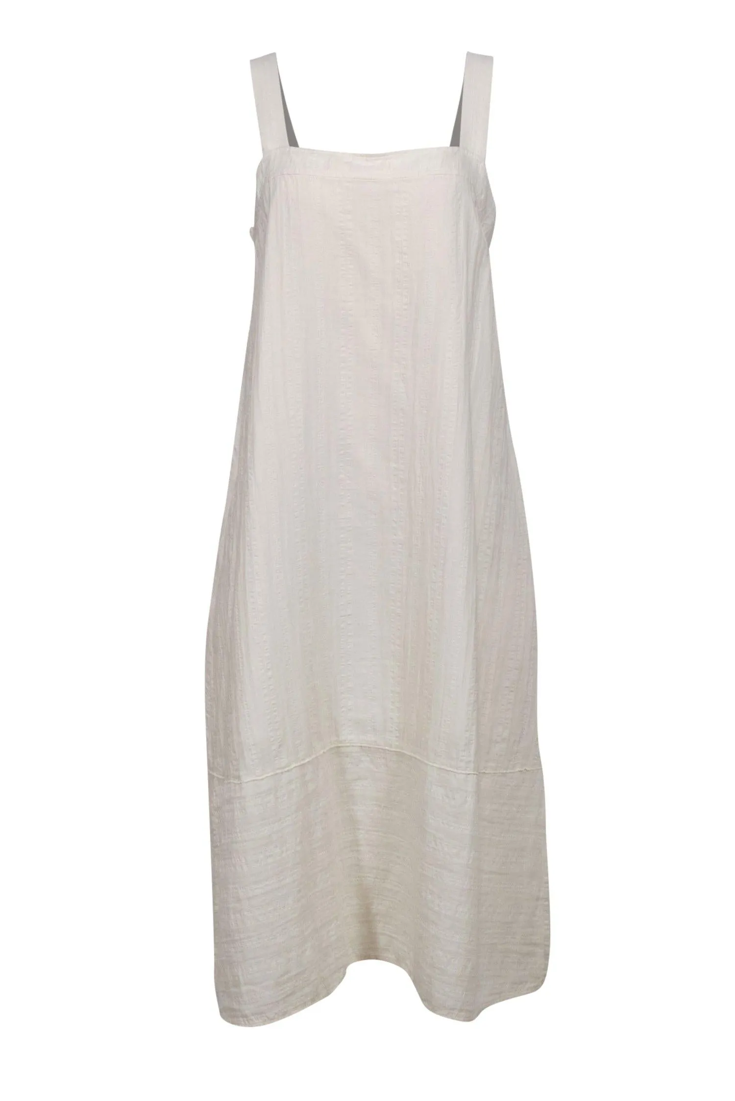 Eileen Fisher - Cream Textured Sleeveless Maxi Dress Sz M