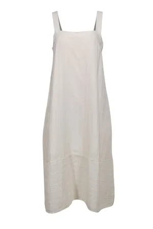 Eileen Fisher - Cream Textured Sleeveless Maxi Dress Sz M