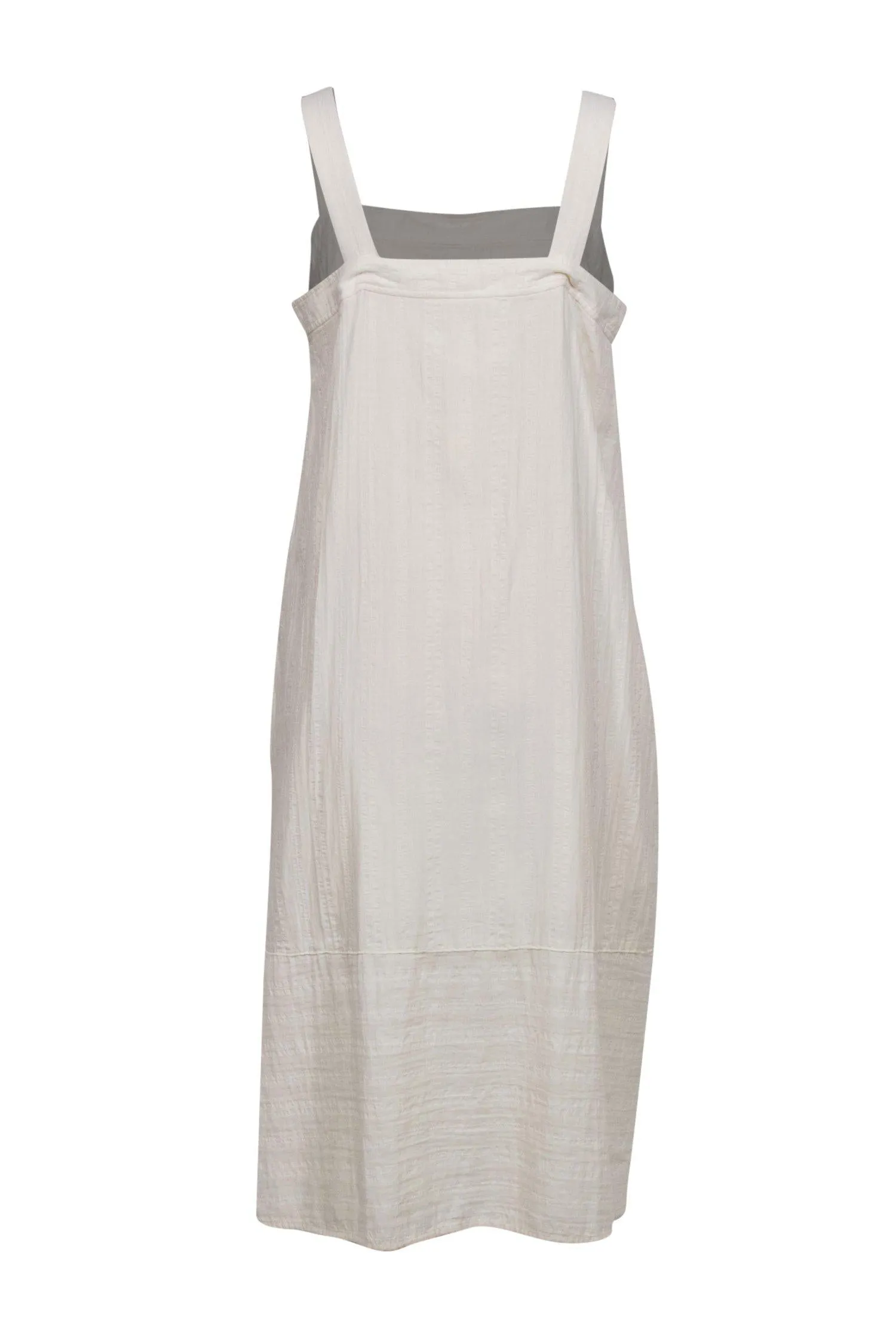 Eileen Fisher - Cream Textured Sleeveless Maxi Dress Sz M