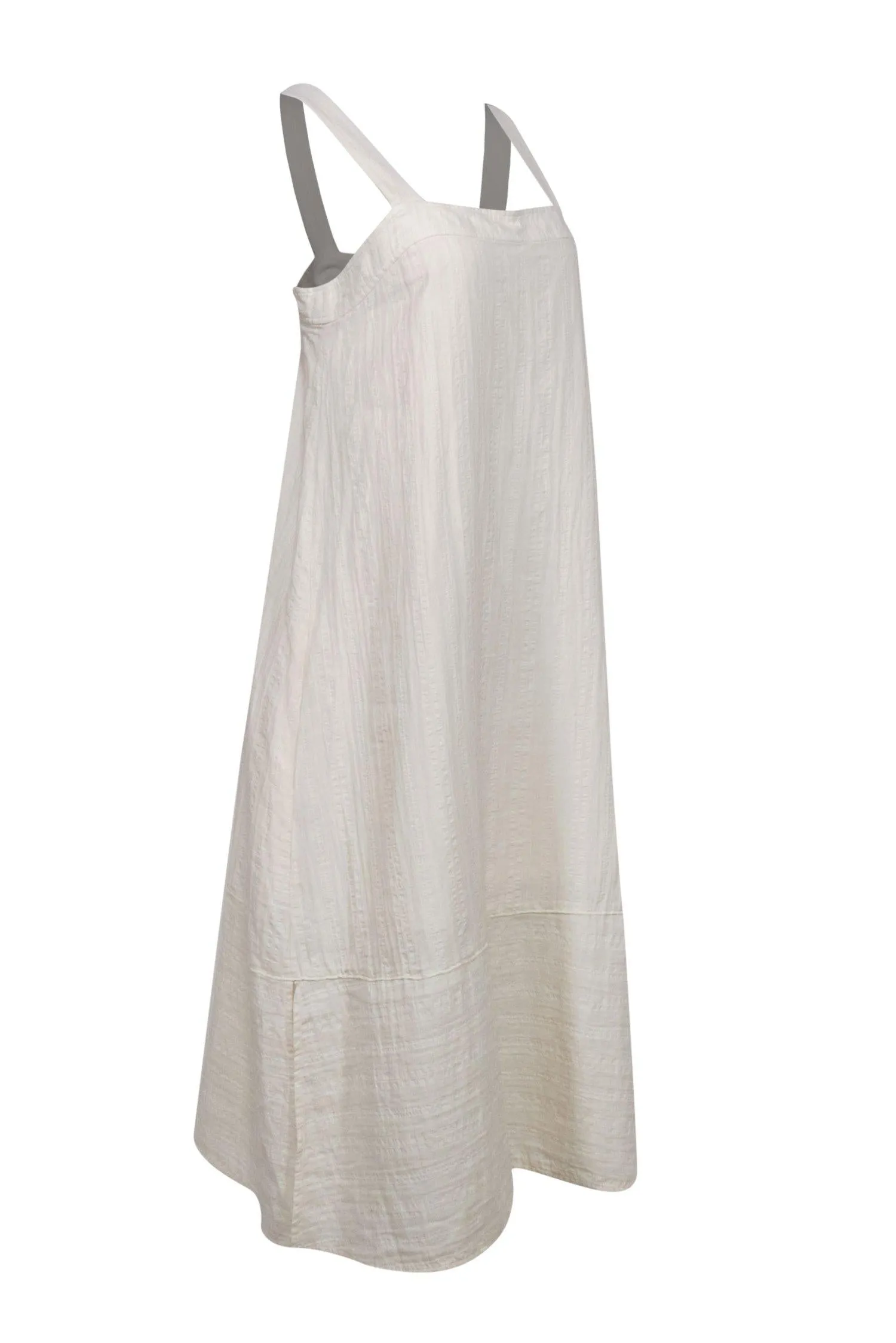 Eileen Fisher - Cream Textured Sleeveless Maxi Dress Sz M