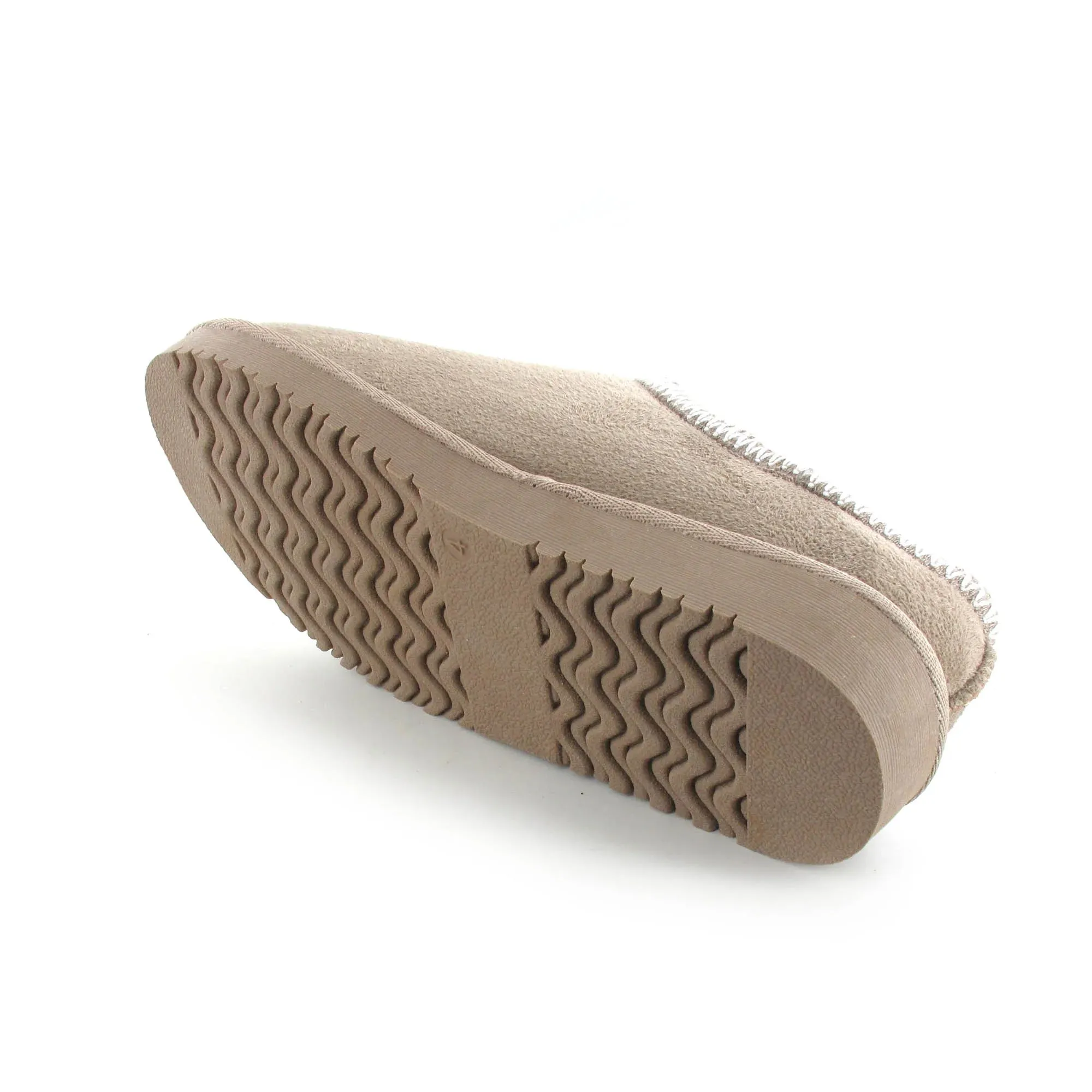 Ella Kelly Embroidered Faux Fur Lined Mule Slipper Beige