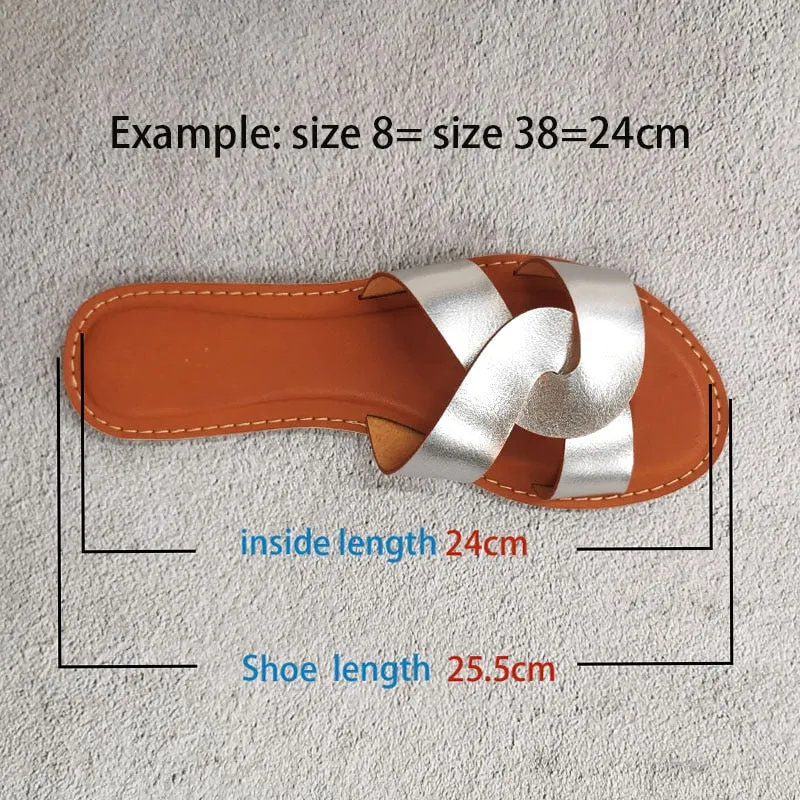 Faux Leather Interlocking Sandals