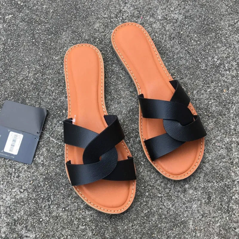 Faux Leather Interlocking Sandals