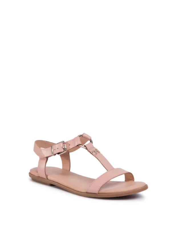 Feminine Leather Flat Sandal