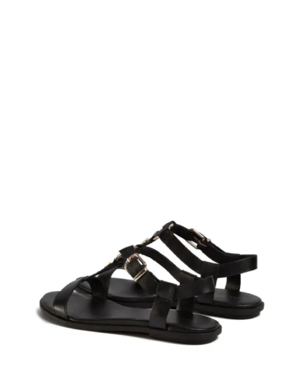 Feminine Leather Flat Sandal