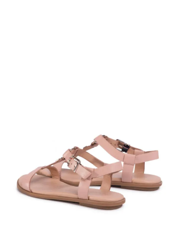 Feminine Leather Flat Sandal