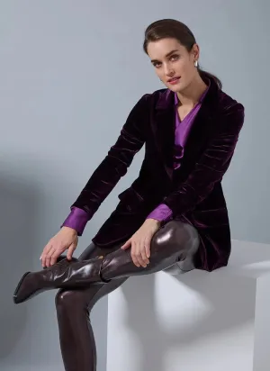 Freya Legging 28 Inch Inseam in Metallic Royalty - Lysse 10-2413-M8
