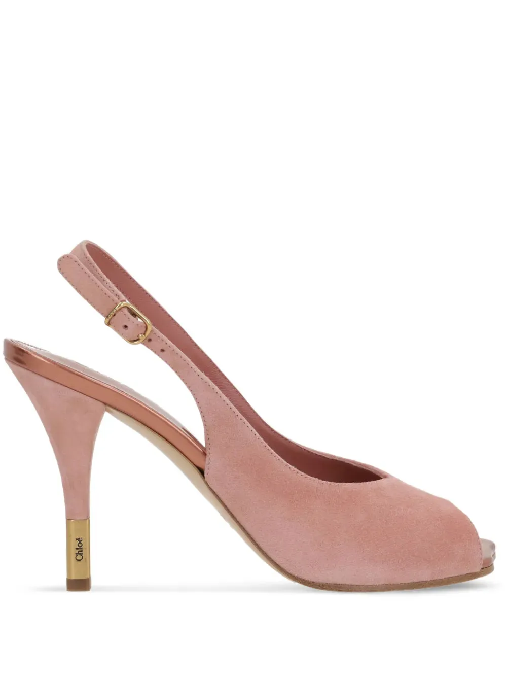 Heeled Flower Sandals in Light Rosewood