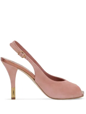 Heeled Flower Sandals in Light Rosewood
