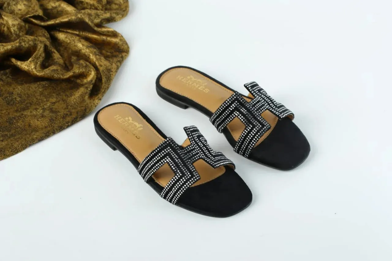 HERMES ORAN SANDAL - BLACK