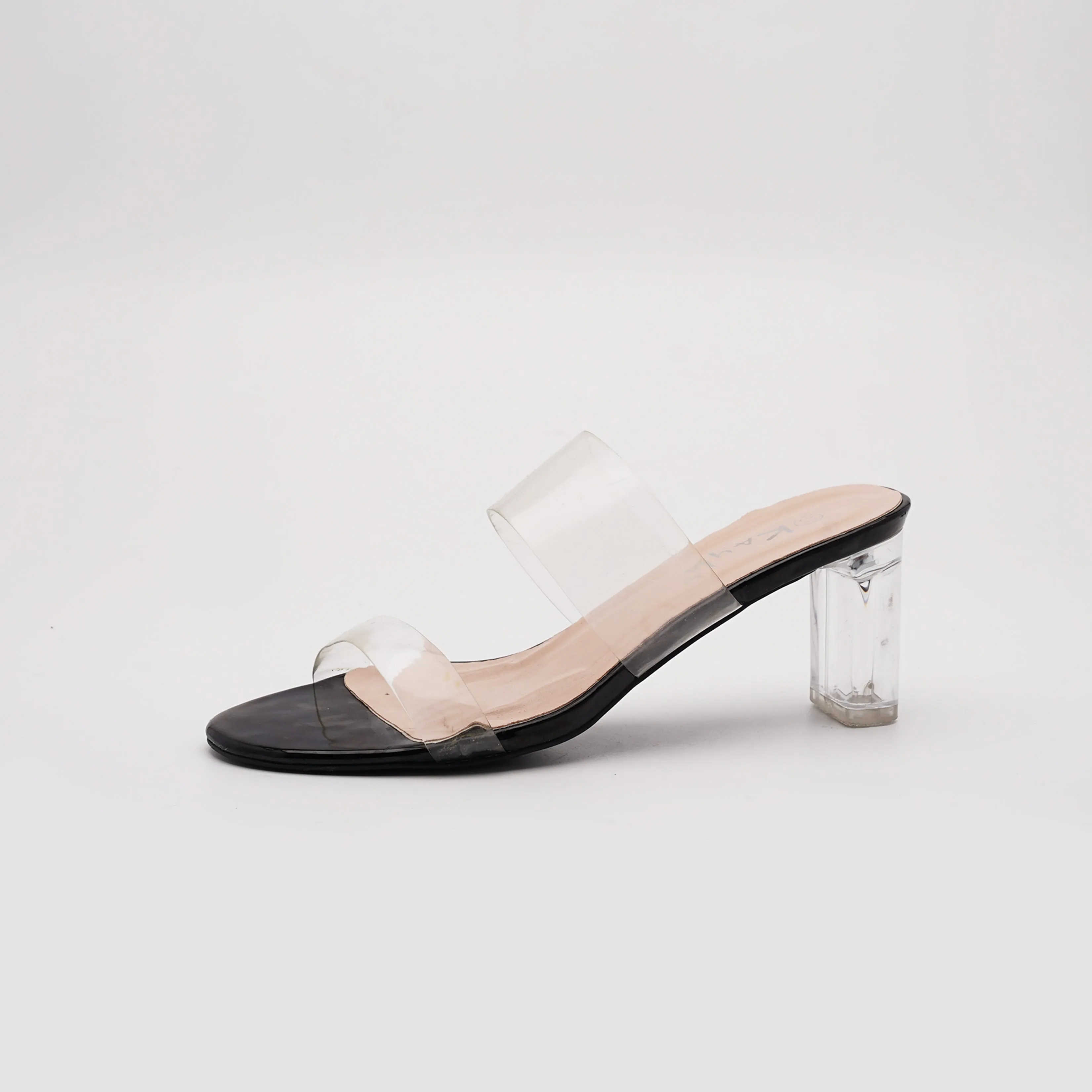 kayla Transparent Block Ankle Heel