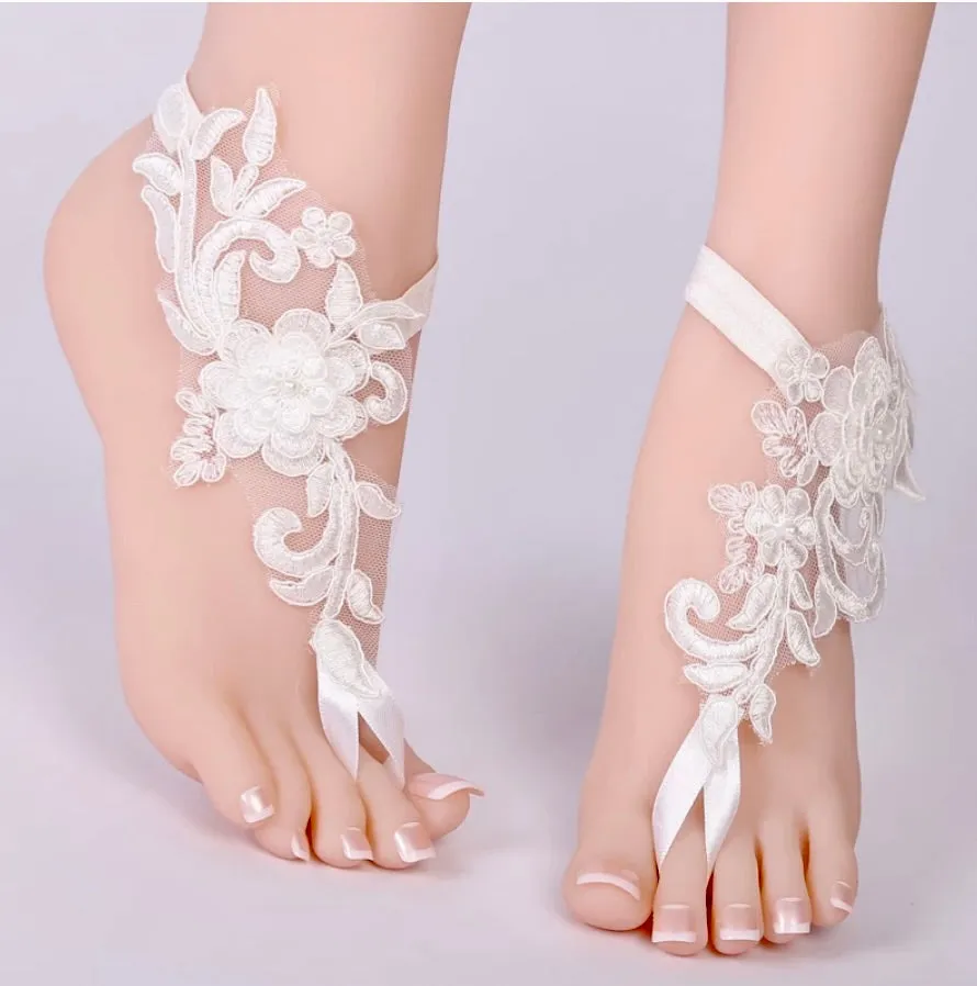 Lace Wedding Barefoot Sandals