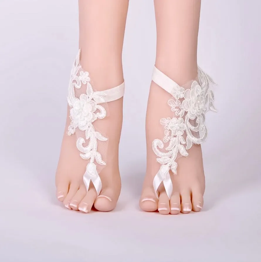 Lace Wedding Barefoot Sandals