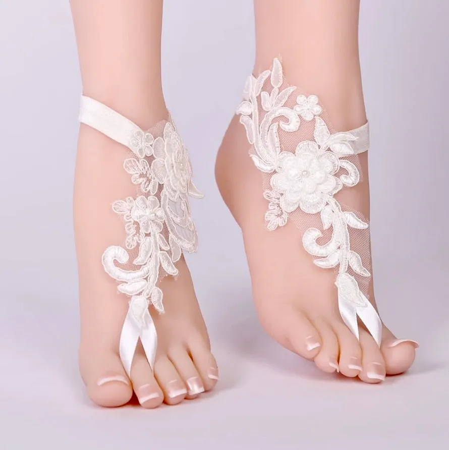 Lace Wedding Barefoot Sandals