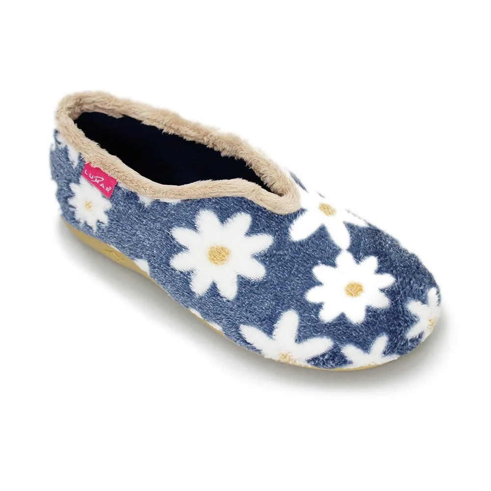 Lunar Slipper Daisy Blue Flower full slipper