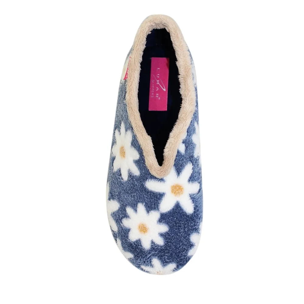 Lunar Slipper Daisy Blue Flower full slipper