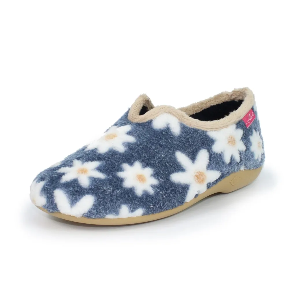 Lunar Slipper Daisy Blue Flower full slipper