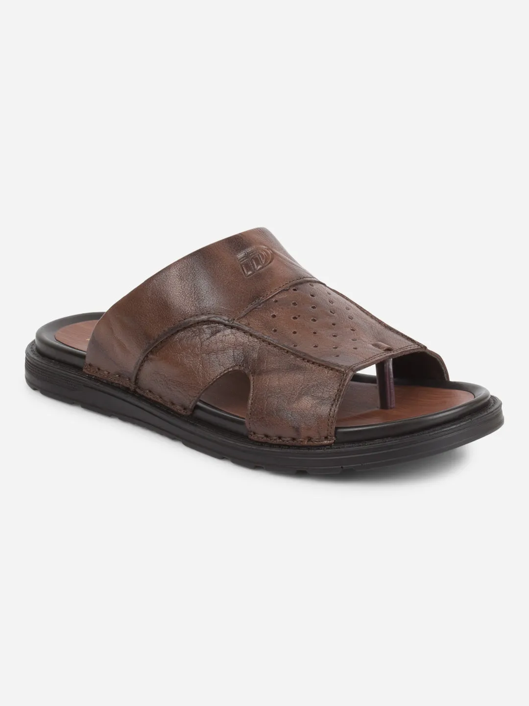 Men's Brown Slip On Sandal (ID4243)