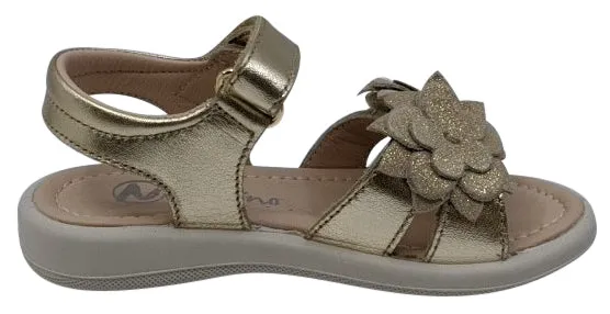 Naturino Girl's Noter Hook and Loop sandals, Laminato/Platino