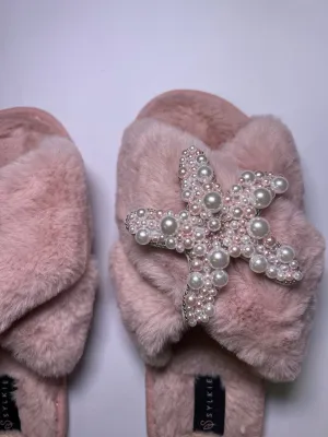 Pearl Starfish Cross Slipper Pink