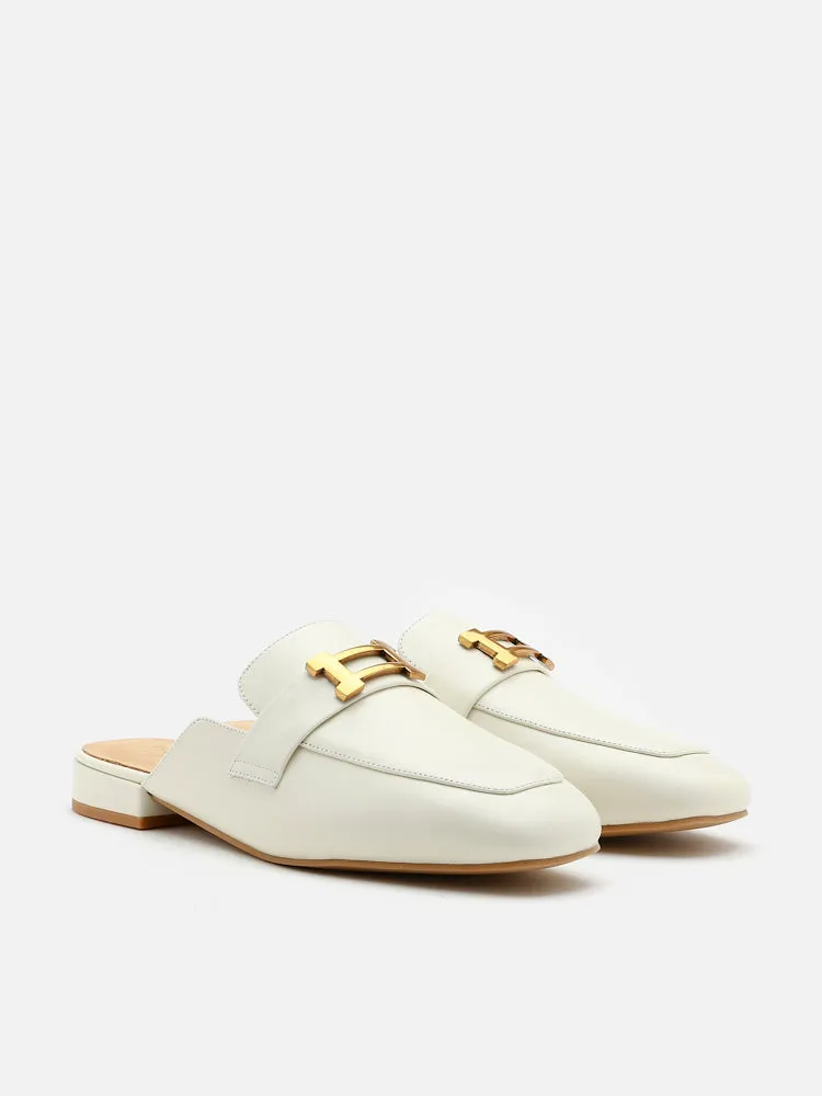Romee Vintage Gold Buckle Slip On Mules