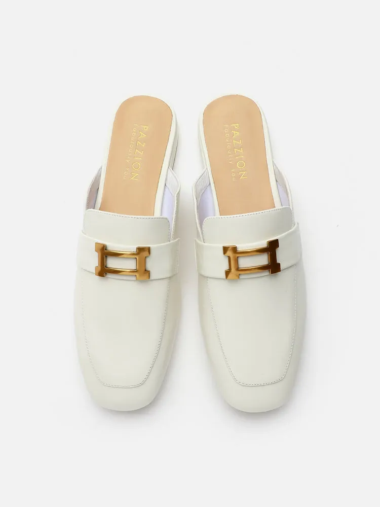 Romee Vintage Gold Buckle Slip On Mules