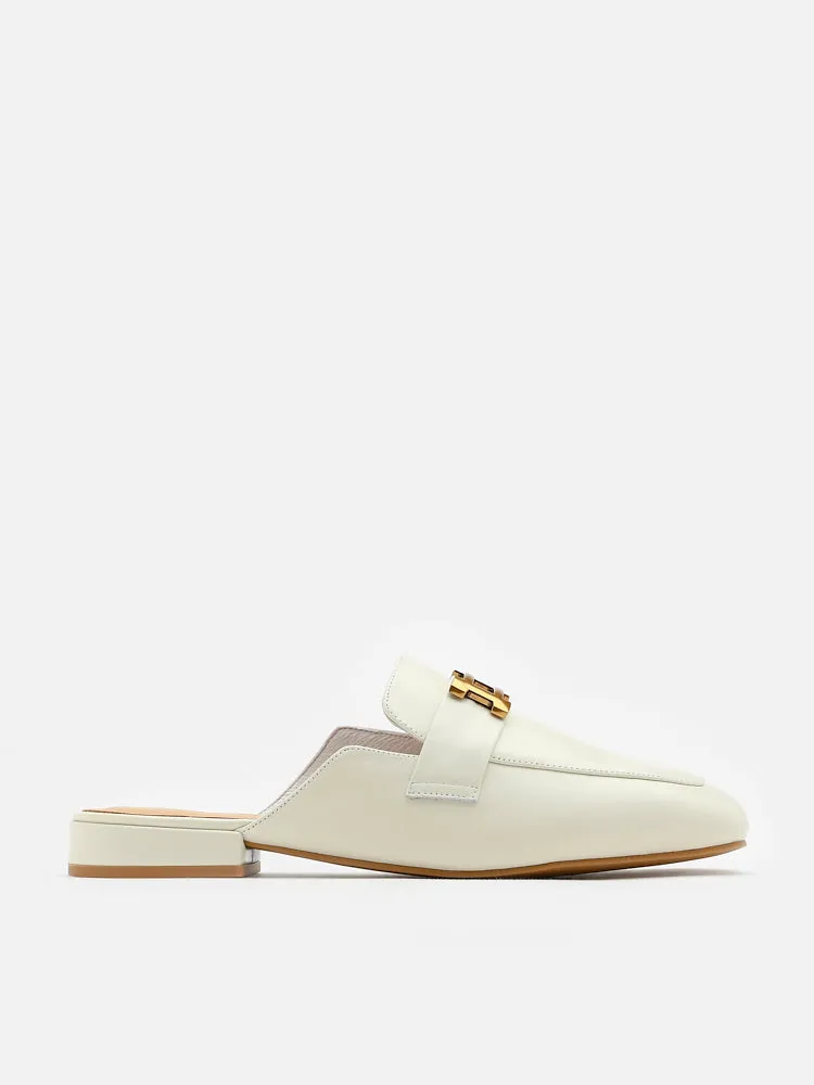 Romee Vintage Gold Buckle Slip On Mules