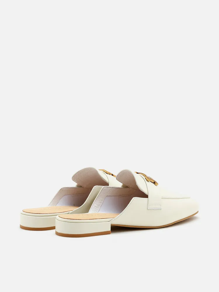 Romee Vintage Gold Buckle Slip On Mules
