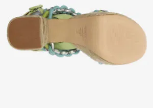 Schutz Juliet Plataform Lime Green Braided Buckled Strap Heel Platform Sandals