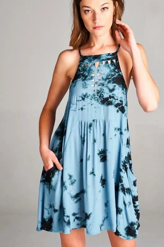 Second Chance Tie-Dye Racerback Swing Dress
