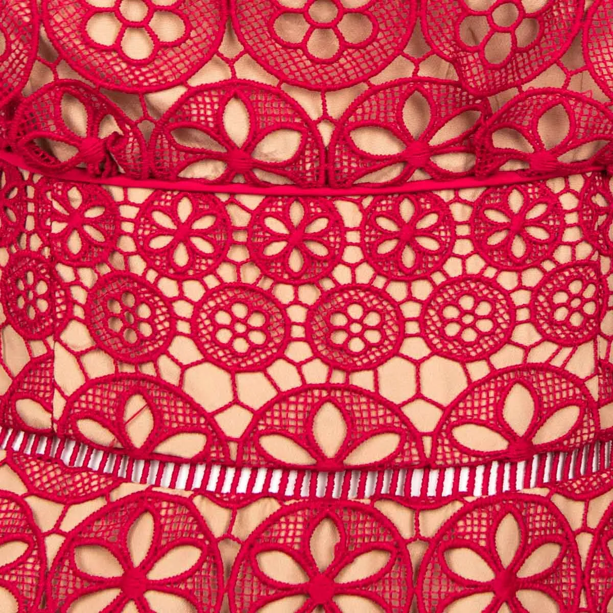 Self-Portrait Fuchsia Pink Lace Pattern Sleeveless Midi Dress Size XXS | UK 6