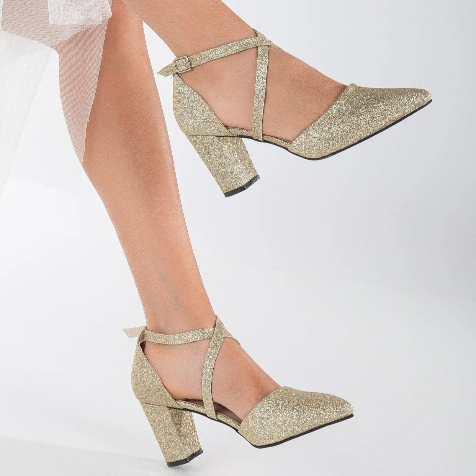 Sina - Gold Wedding Heels