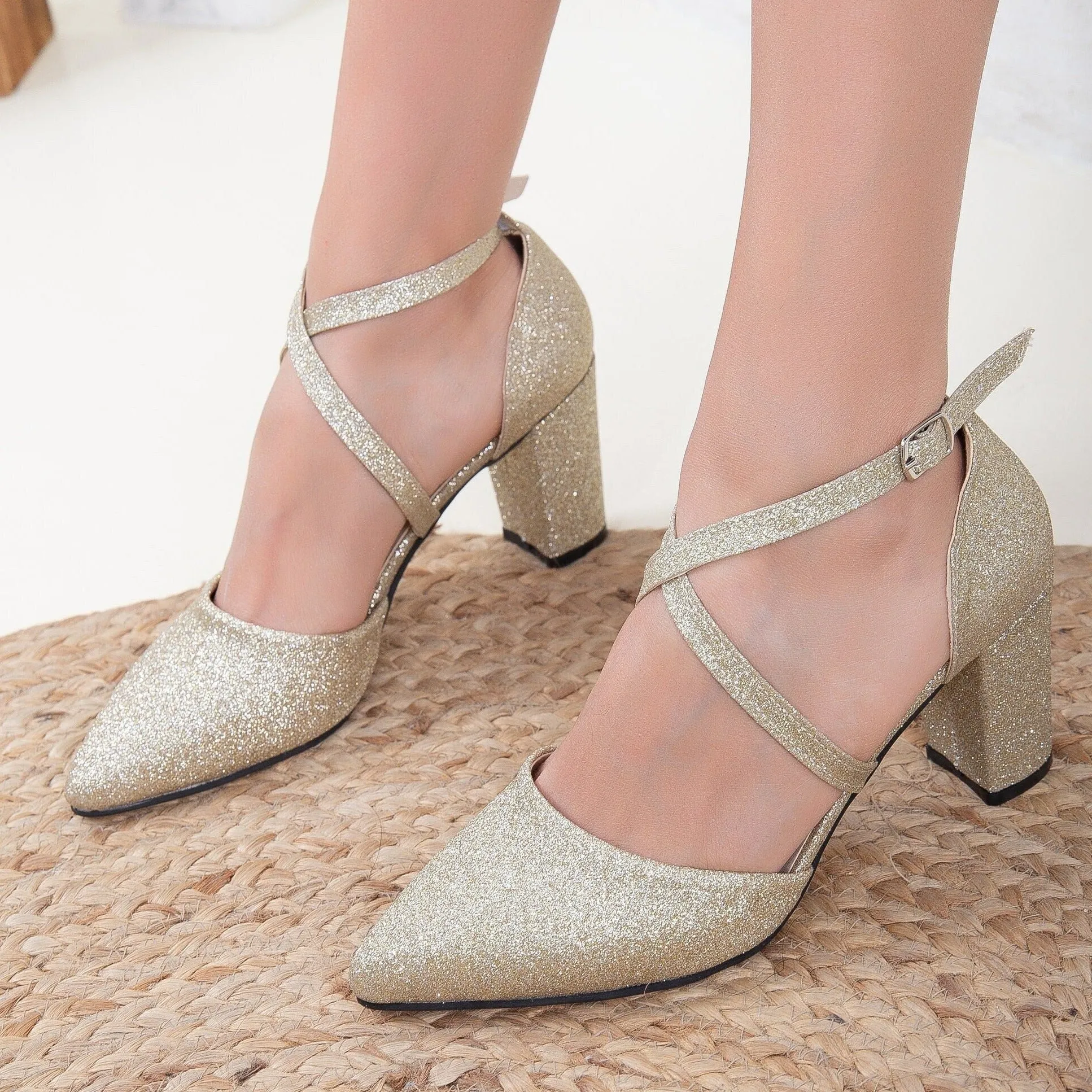 Sina - Gold Wedding Heels