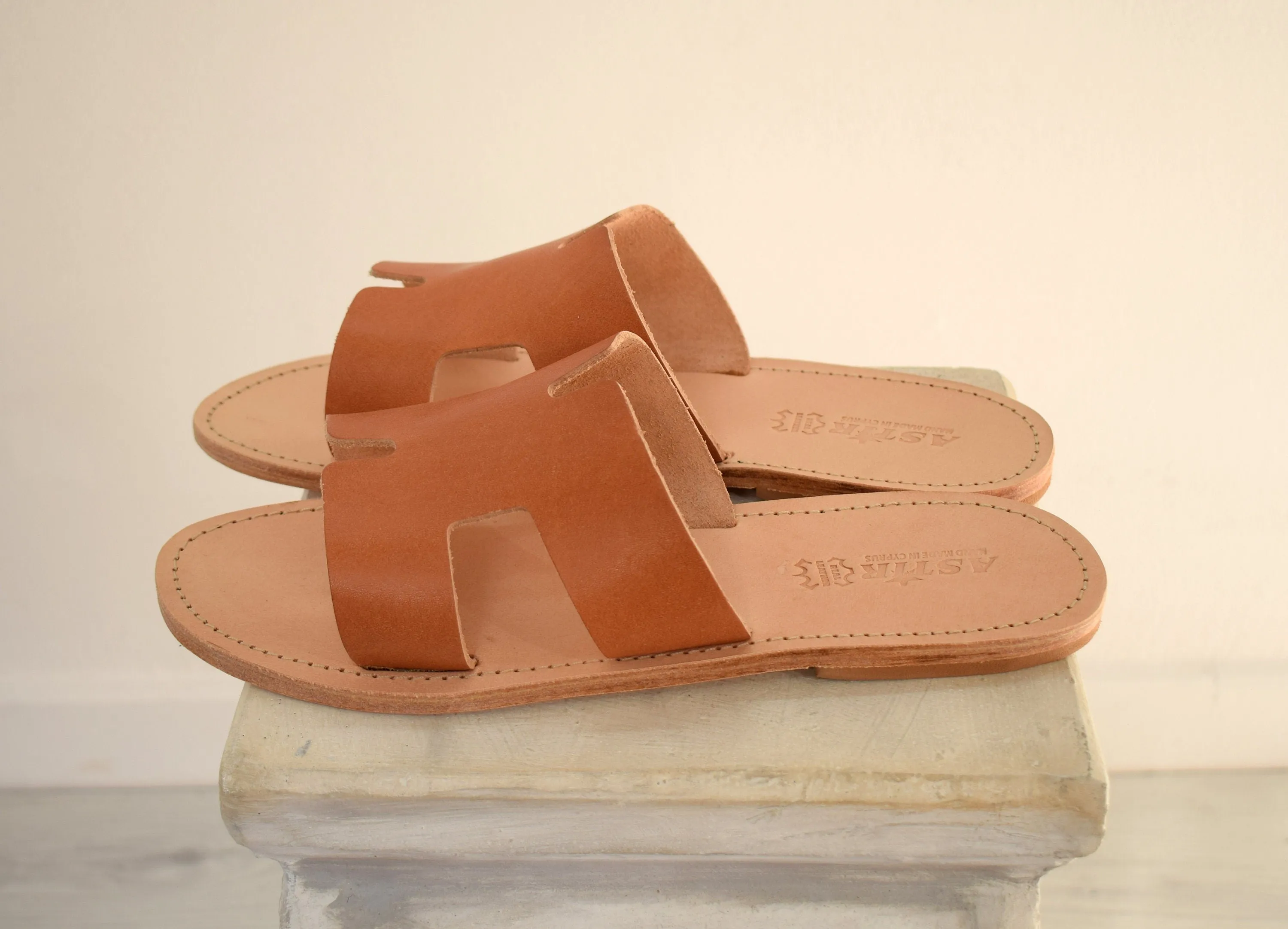 Slide Greek Leather Sandals for Men