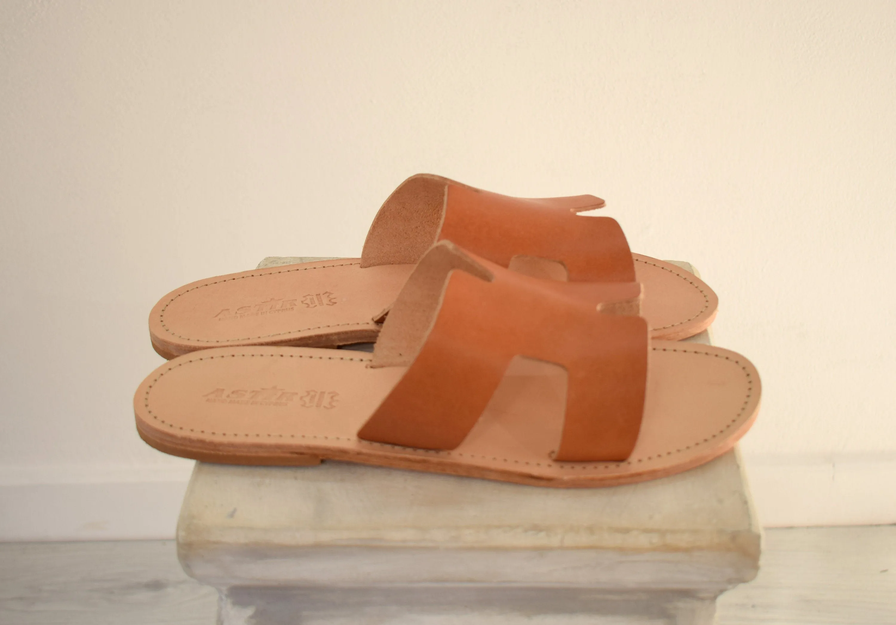 Slide Greek Leather Sandals for Men