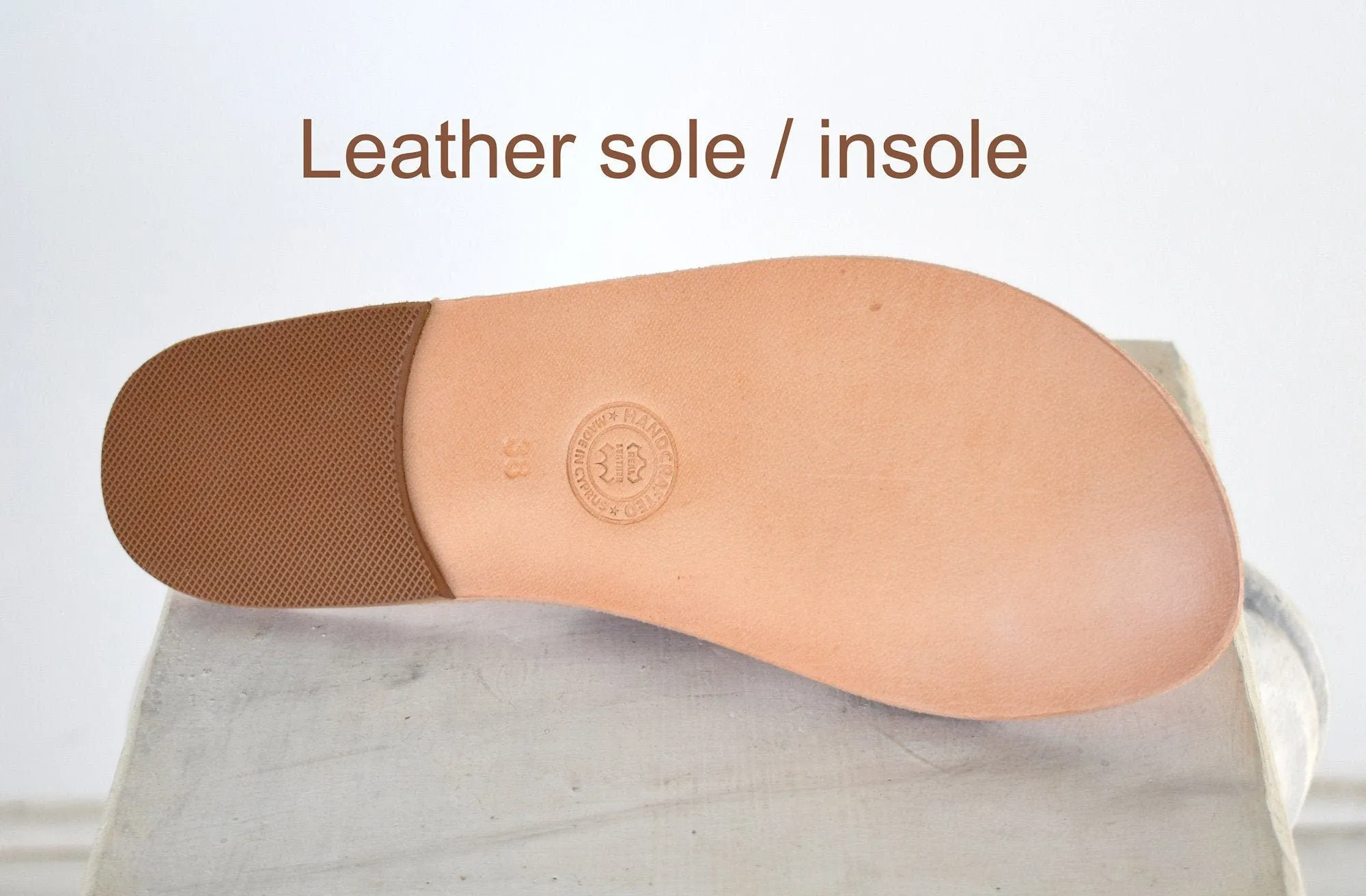 Slide Greek Leather Sandals for Men